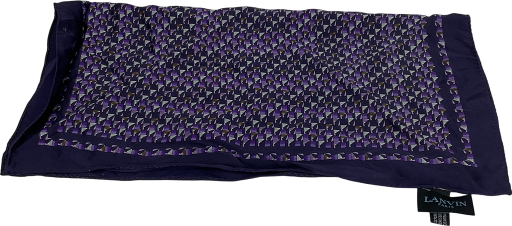 LANVIN Purple Pattern Pocket Square
