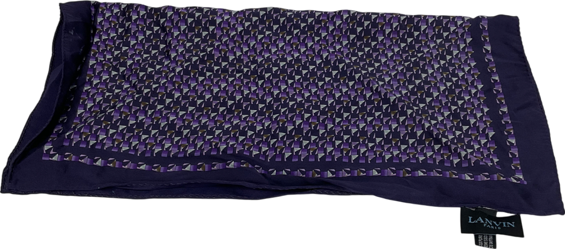 LANVIN Purple Pattern Pocket Square