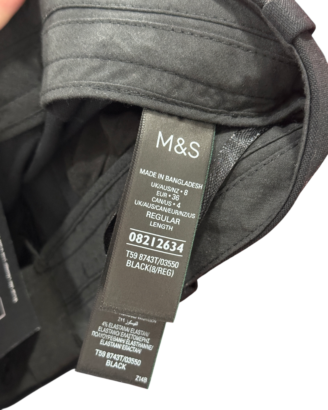 M&S Black Pleated Wide Leg Trouser UK 8