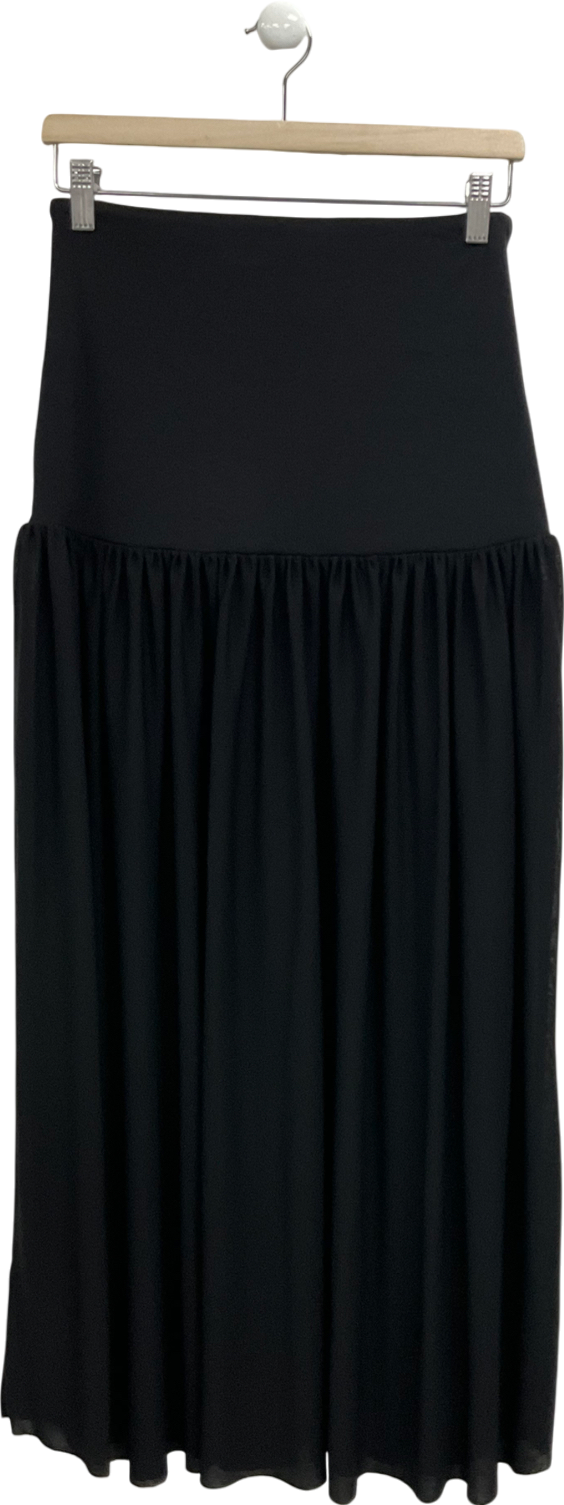 H&M Black Mesh Maxi Skirt UK S