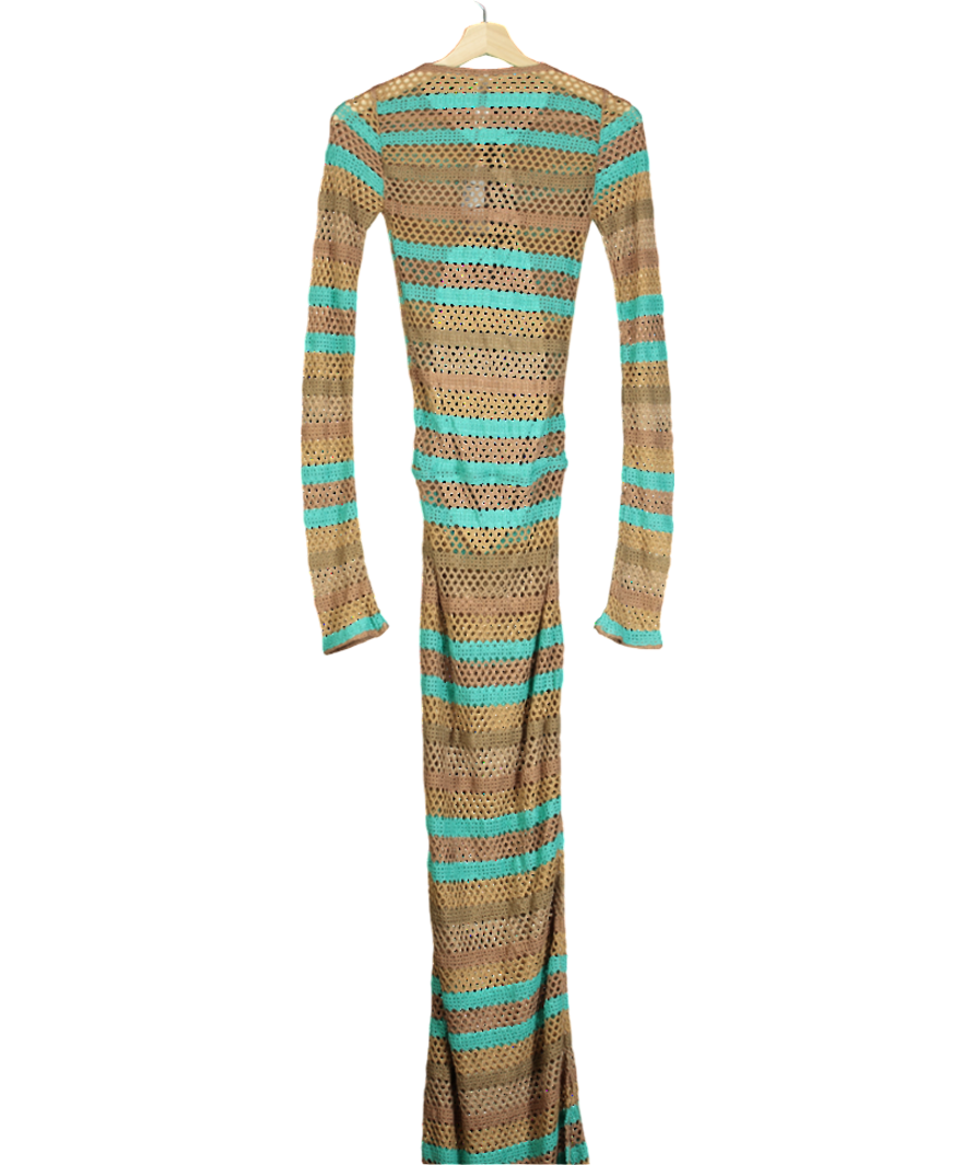 Jaded London Brown Allure Stripe Knitted Maxi Dress UK S