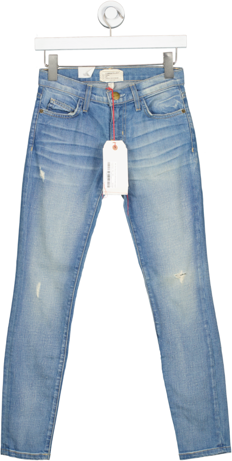 Current/Elliott Mid - Blue Hillman Destroy Mid Rise Skinny Jeans W23