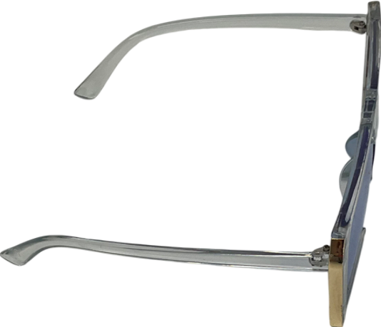 White Oversized Square Plastic Framed Glasses In Case One Size