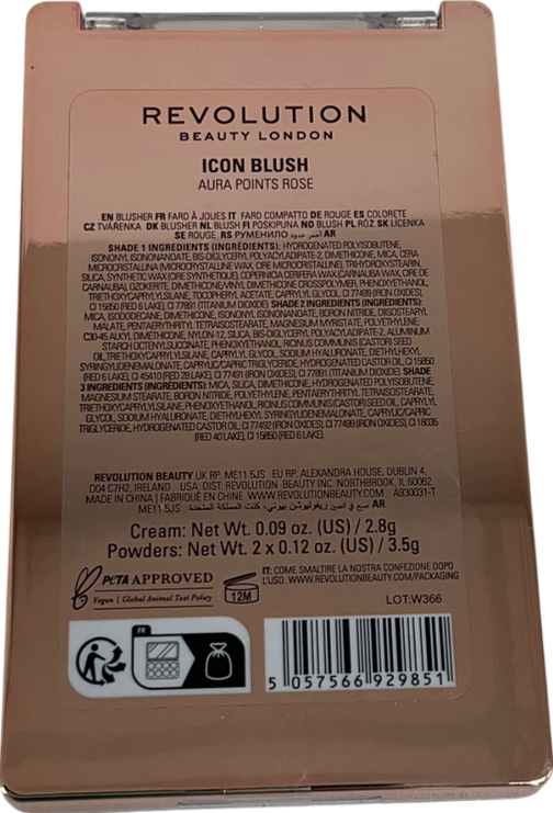 Revolution Icon Blush Palette Aura Pounts Rose 9.8g