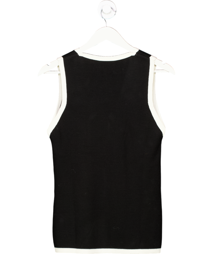 ASOS Knitted Longline V Waistcoat In Black UK S
