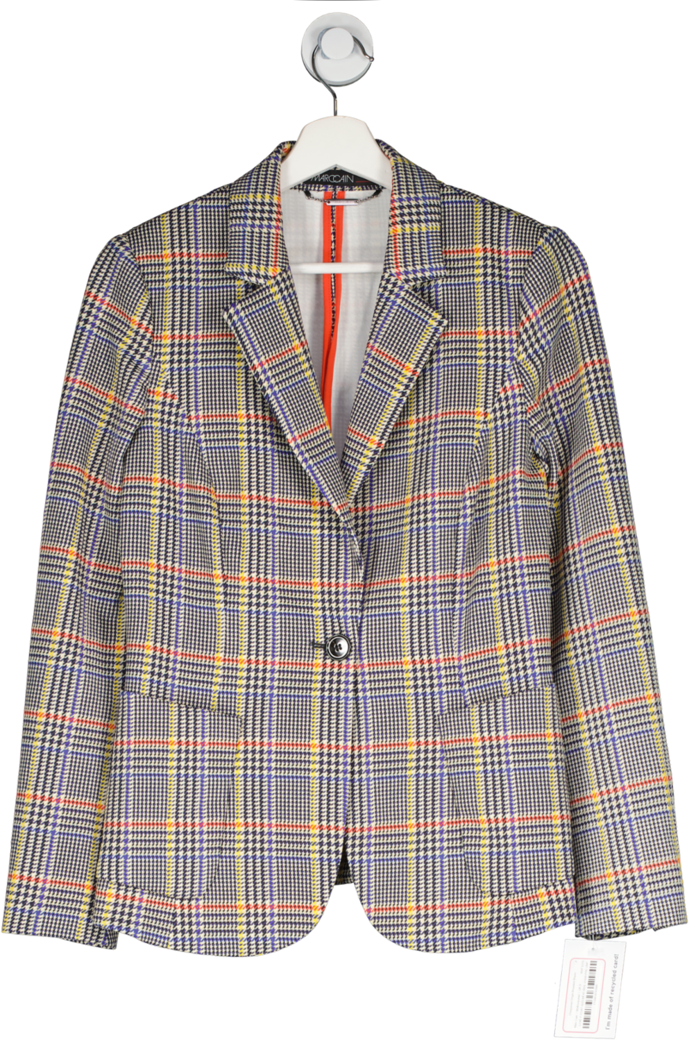 Marc Cain Multicoloured Chequered Single Breasted Blazer UK S