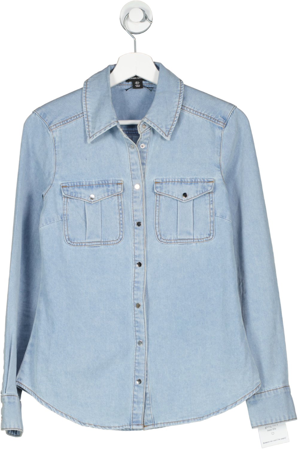 Karen Millen Blue Denim Pocket Detail Relaxed Shirt UK 6