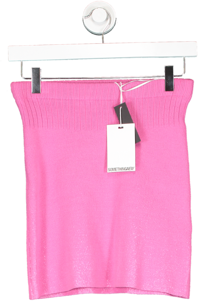 SOMETHINGNEW Pink Chloe Frater Knit Skirt UK S