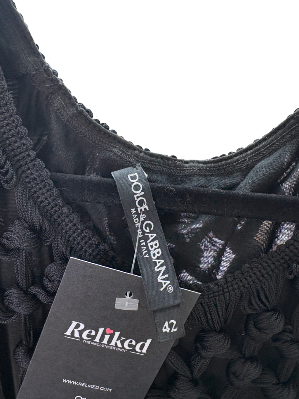 Dolce & Gabbana Black Tassel Detail Top UK 10