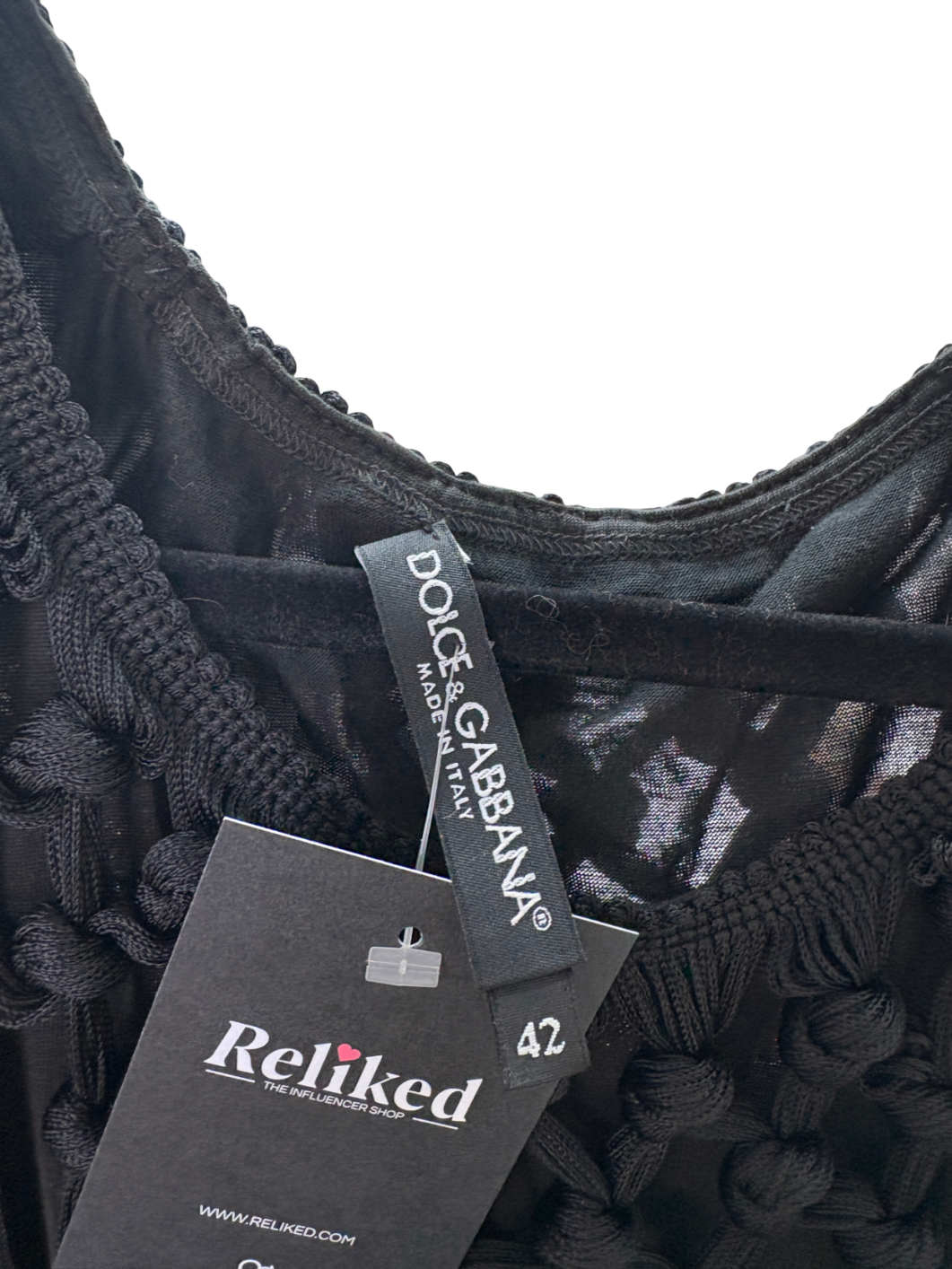 Dolce & Gabbana Black Tassel Detail Top UK 10