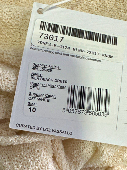 4th + Reckless Off White Isla Beach Dress UK 10