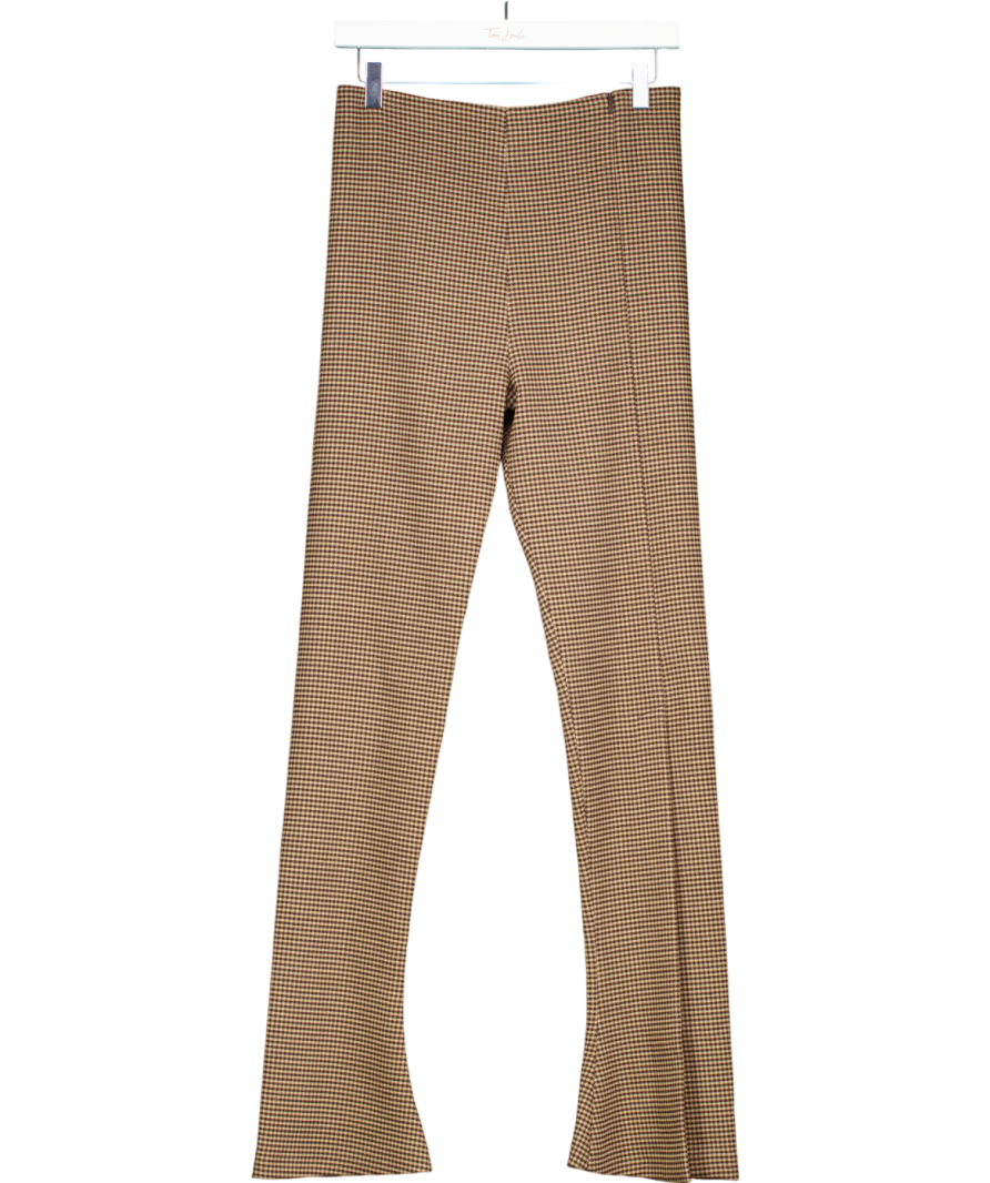 a.w.a.k.e mode Brown Trousers With Side And Frontal Slits Gingham Eu 36 UK 8