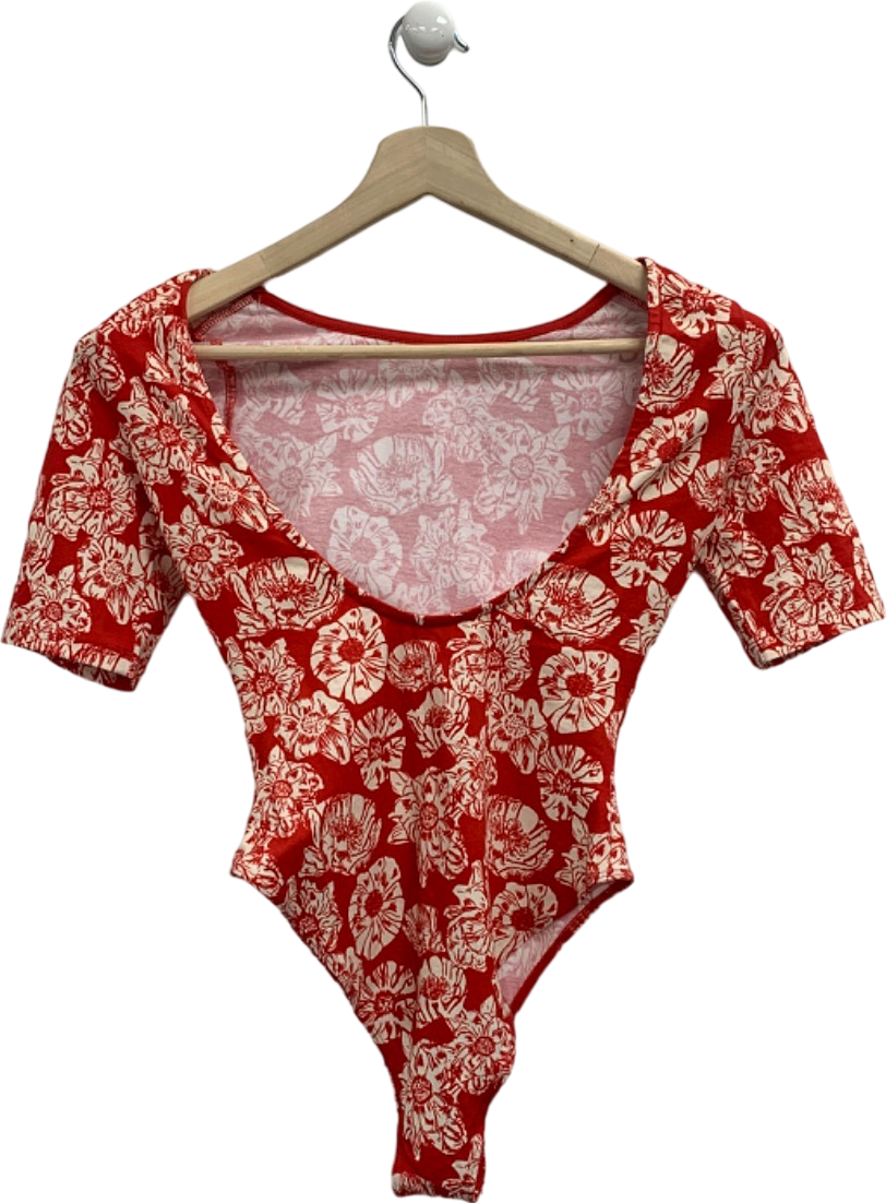 Balzac Red Floral Bodysuit UK S