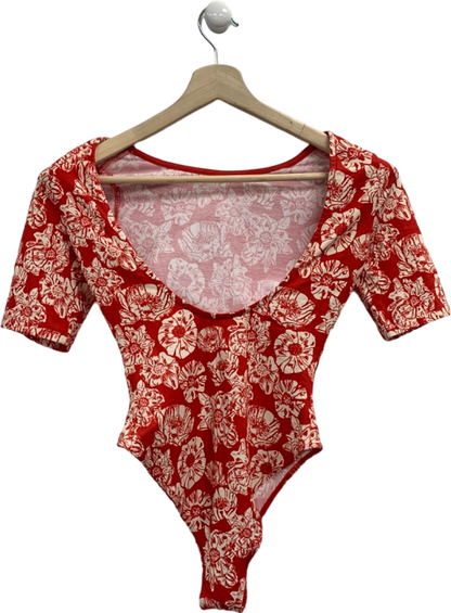 Balzac Red Floral Bodysuit UK S