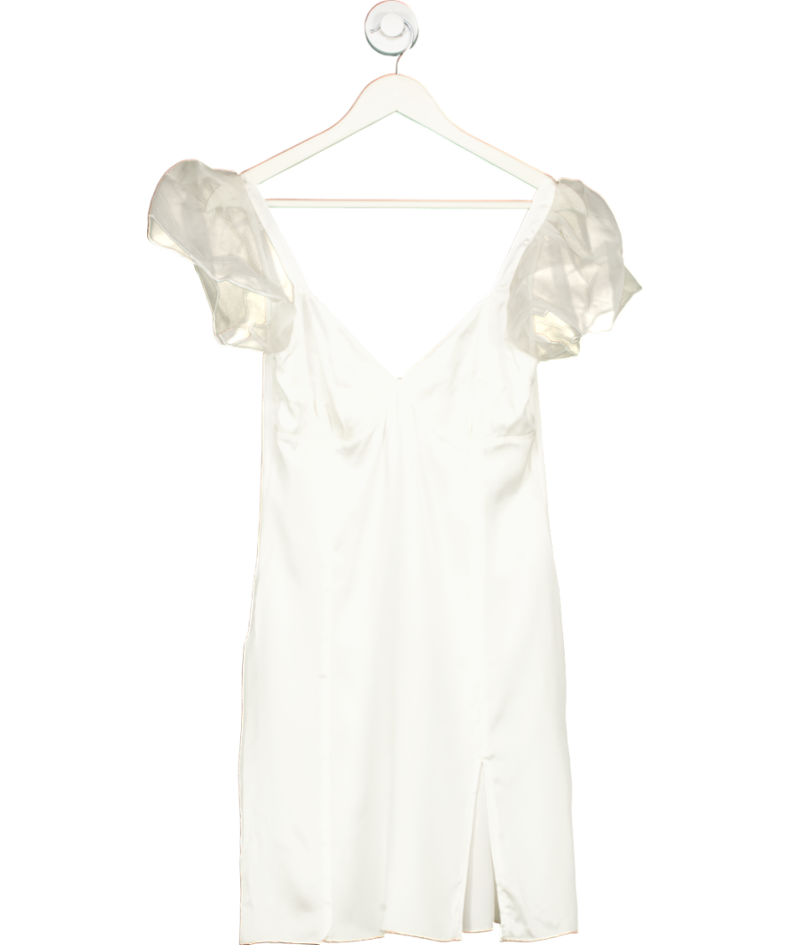 Maison Cleo Cream Georgette Mini Dress 100% Silk UK 8