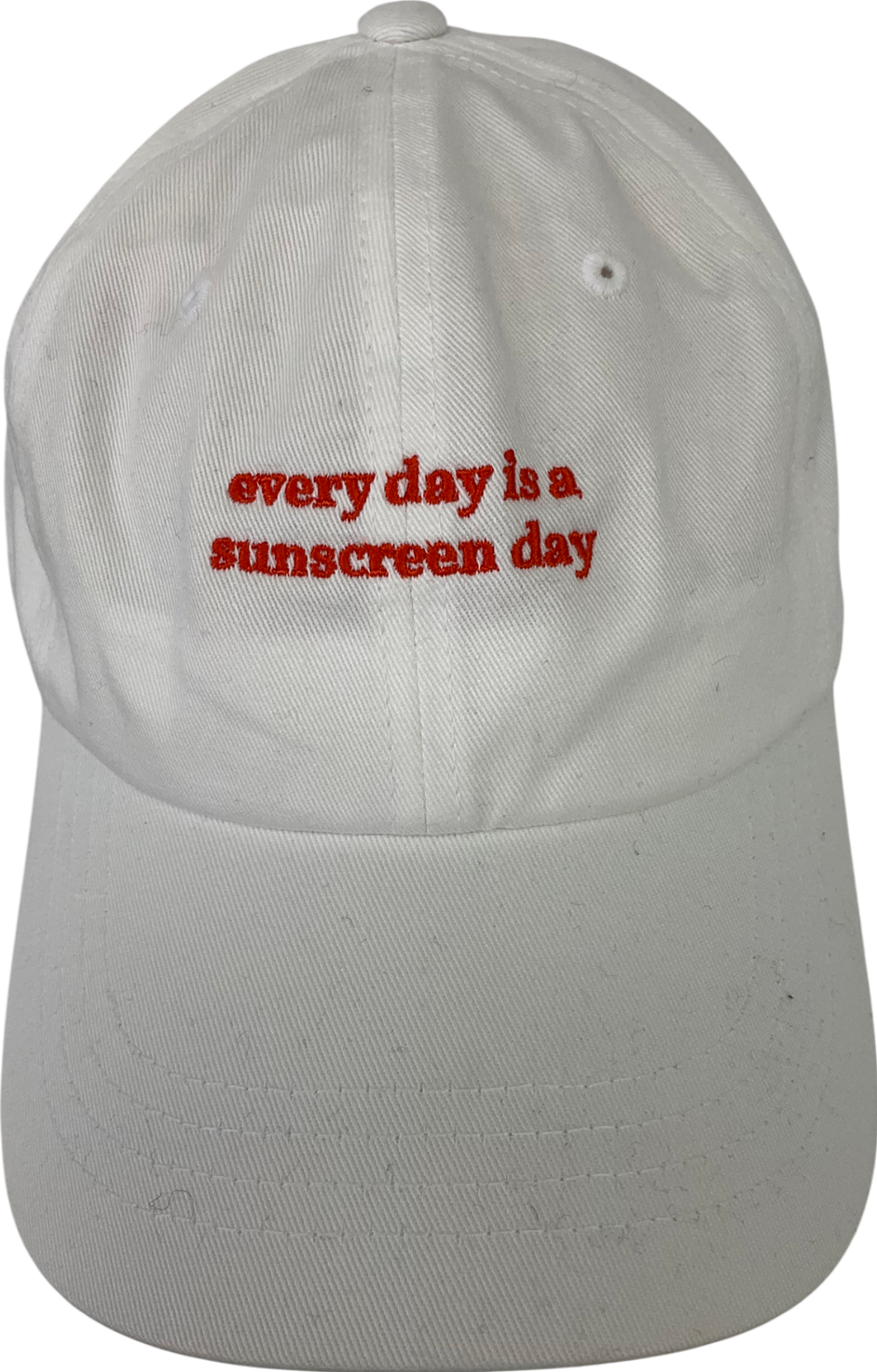 White Sunscreen Embroidered Logo Cap