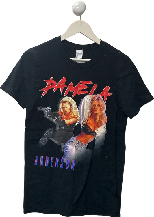 Gildan Black Pamela Anderson Graphic Design T-shirt UK S