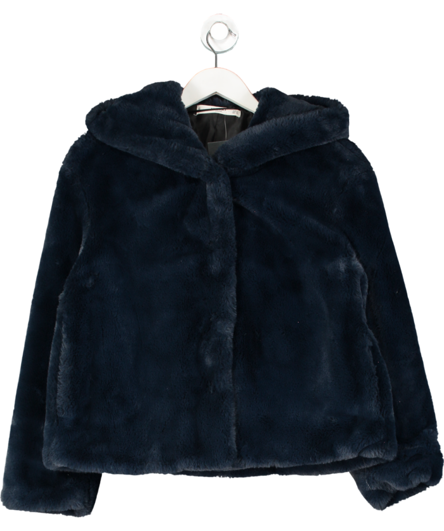 MANGO Midnight Blue Faux Fur Jacket UK S