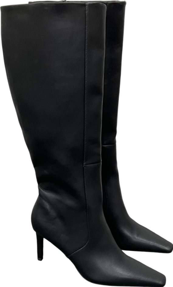 ASOS Black Canberra Heeled 90s Knee High Boots UK 7 EU 40 👠