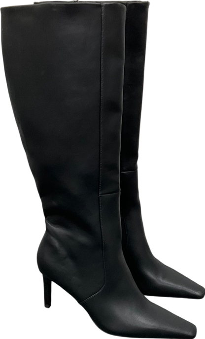 ASOS Black Canberra Heeled 90s Knee High Boots UK 7 EU 40 👠