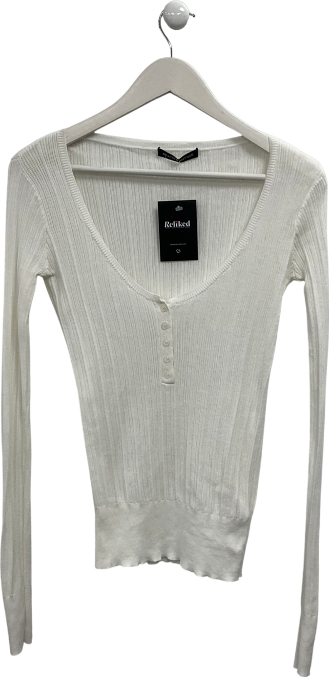 Brandy Melville White Scoop Neck Top One Size