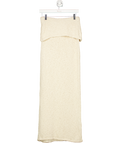 4th & Reckless Cream Textured  Bandeau Fold Midi Dress UK 8