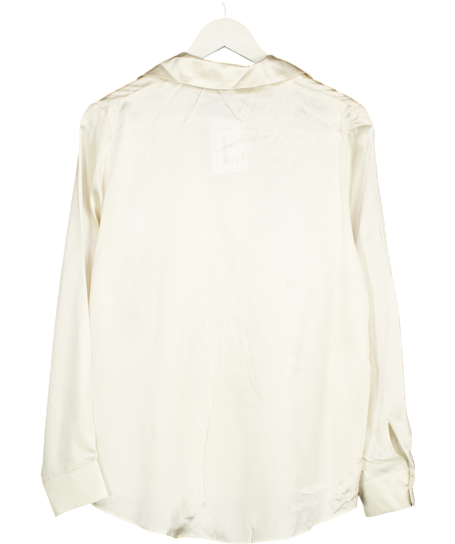 Aubade Cream Long Sleeve Shirt 100% Silk UK XS