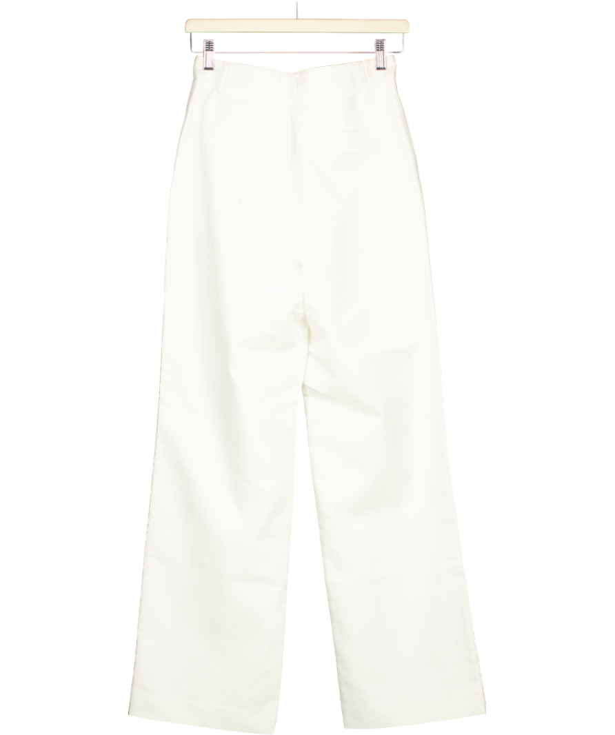 NA-KD White Mid Waist Suit Trousers UK 6