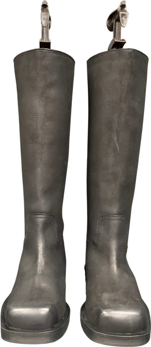 ASOS Black Cynthia Leather Trucker Pull On Boots UK 6 EU 39 👠