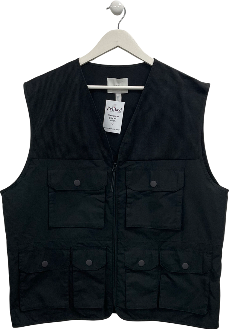 H&M Black Utility Gilet UK L