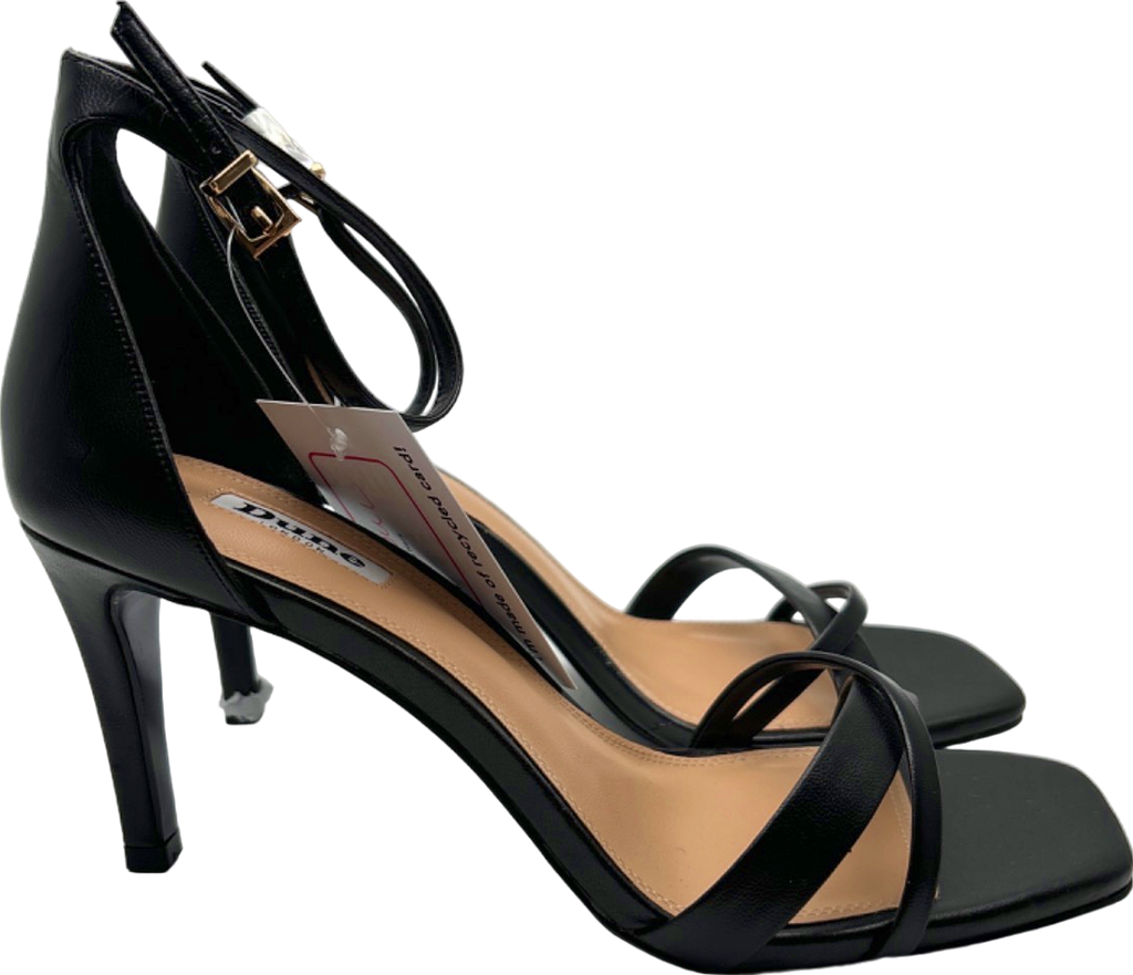Dune Black Strappy Heeled Sandals UK 8