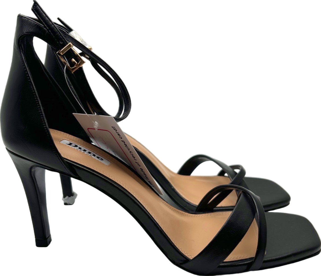 Dune Black Strappy Heeled Sandals UK 8