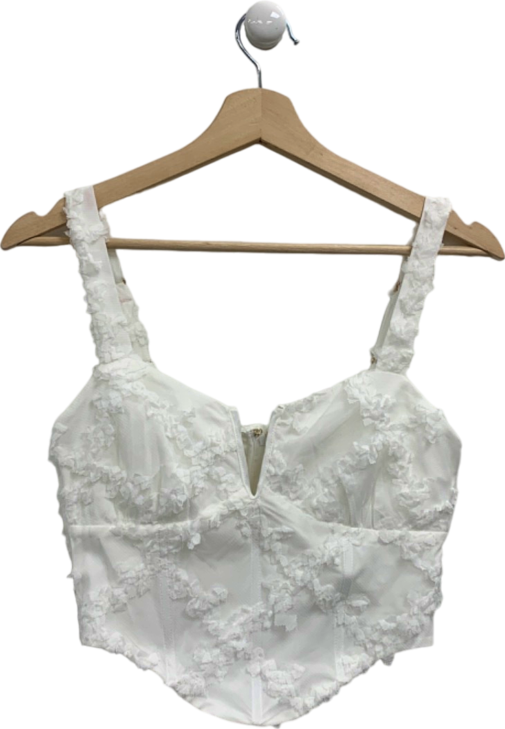 Sabo Luxe White Rose Top UK S