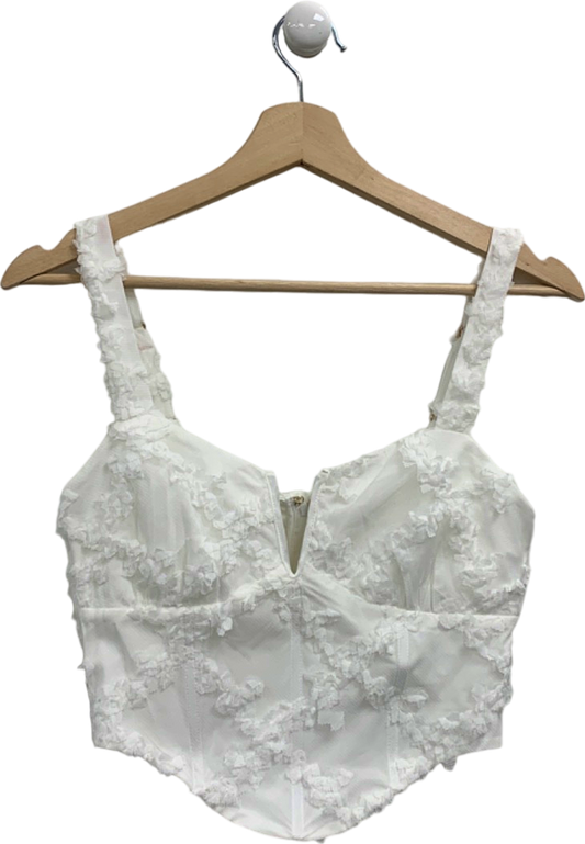 Sabo Luxe White Rose Top UK S