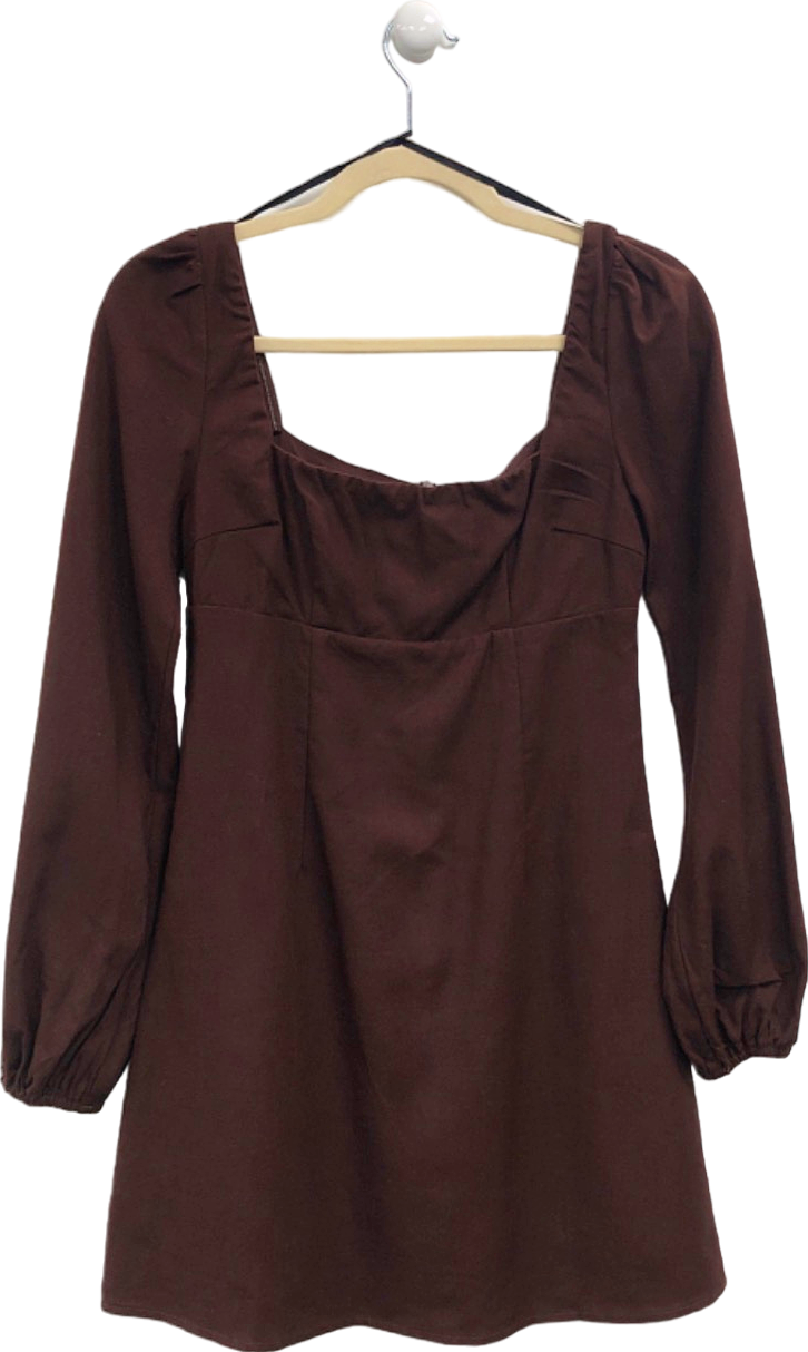 Princess Polly Brown Long Sleeve Dress UK 8