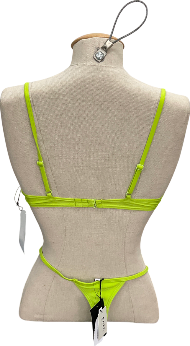 NA-KD Green Thin Strap Bikini String & Bikini Bra UK M