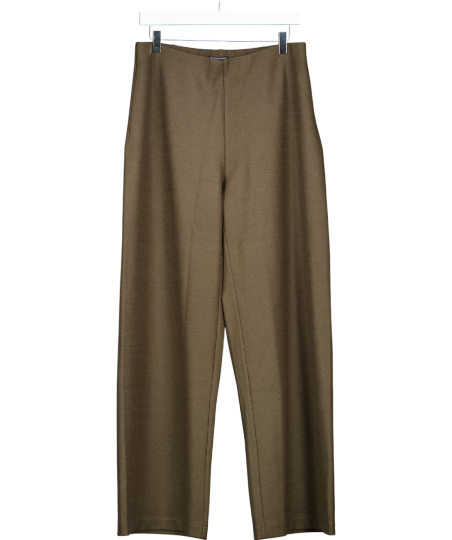 EileenFisher Brown Stretch Wide-leg Pant UK 10