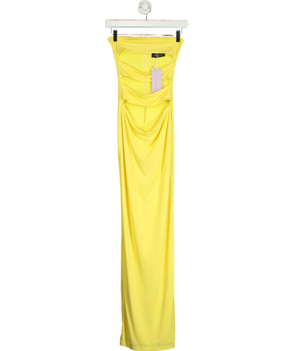 White Fox Yellow Midnight Rain Maxi Dress Lemon UK XS