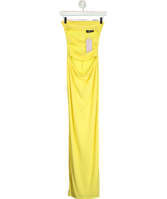 White Fox Yellow Midnight Rain Maxi Dress Lemon UK XS