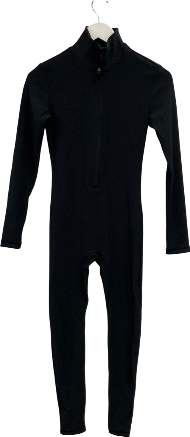 NKD Apparel Black Long Sleeve Ribbed Jumpsuit UK S