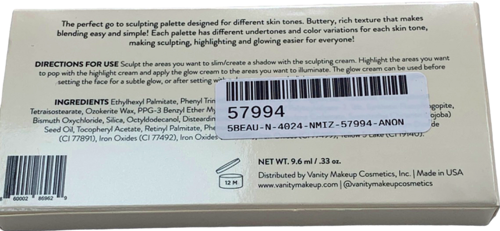 Vanity Makeup Sculpt & Glow Palette Medium Trio