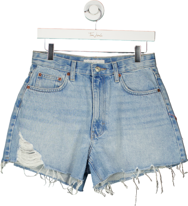 Topshop Blue A-Line Denim Shorts UK 10