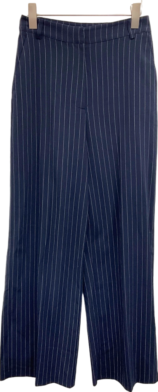 Nasty Gal Navy Pinstripe Trousers UK 8