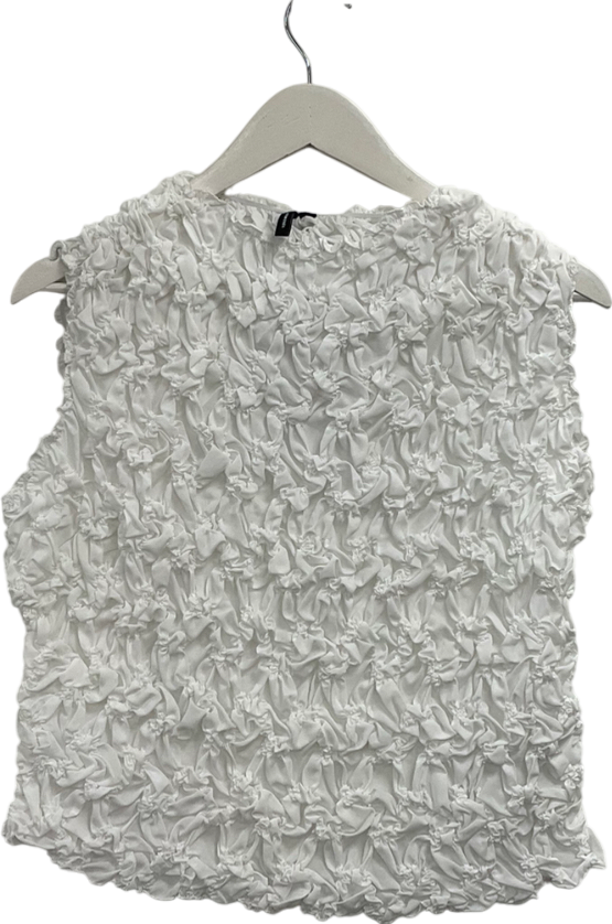 Vero Moda Snow White textured sleeveless Top UK L