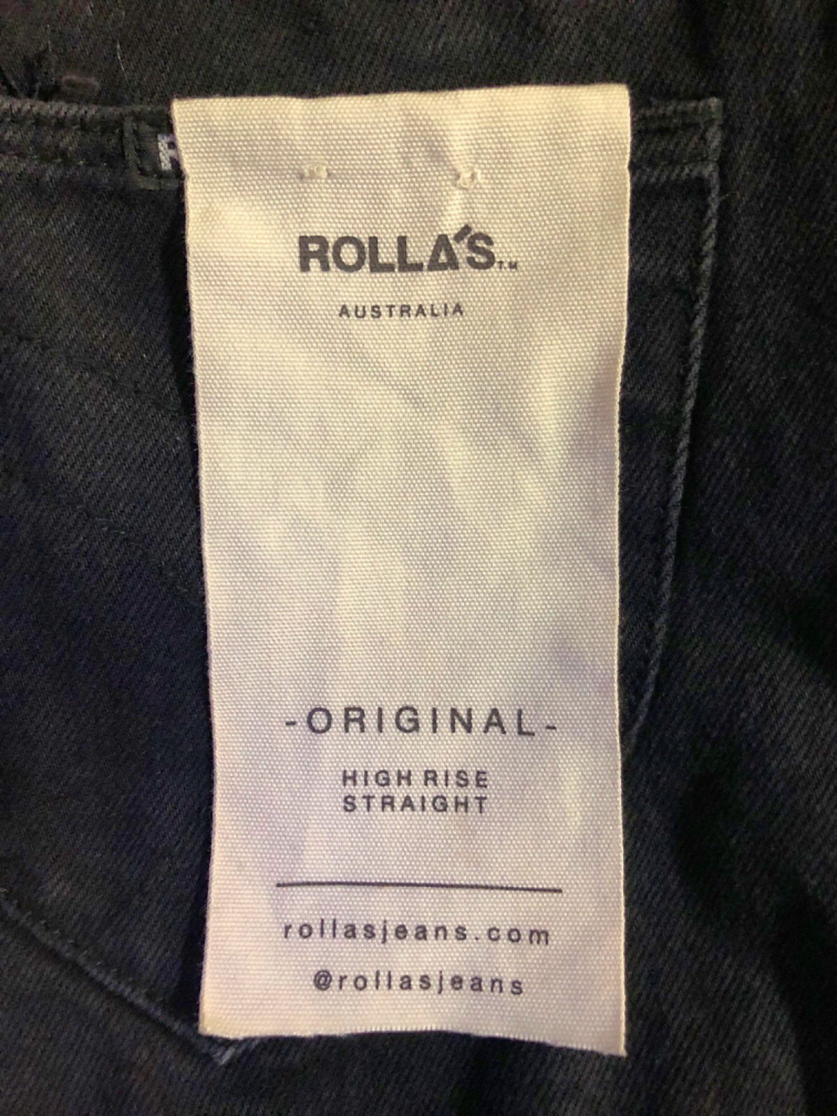 Rolla's Ash Black Original Straight Jeans Size UK W25