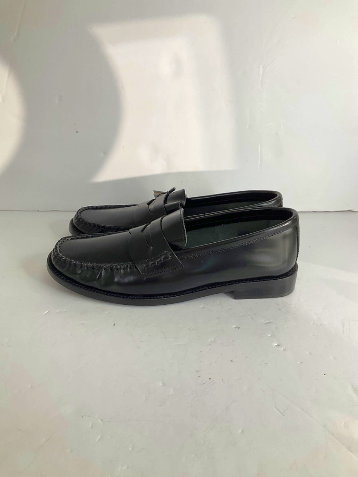 MANGO MNG Black Leather Loafers EU 39 UK 6