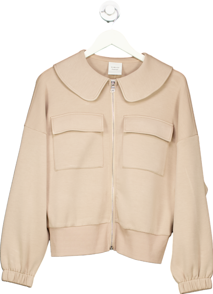 Varley Beige Zip-Up Jacket UK M