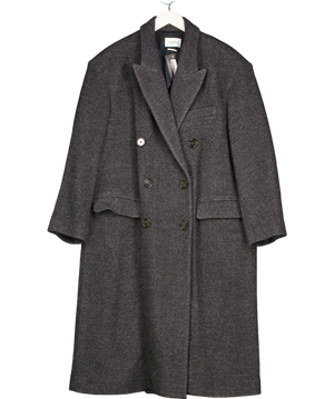 Isabel Marant Etoile Lojima Wool Blend Coat In Anthracite Grey Tweed Fr40 UK 12