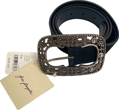 Free People Black Ornate Belt S/M