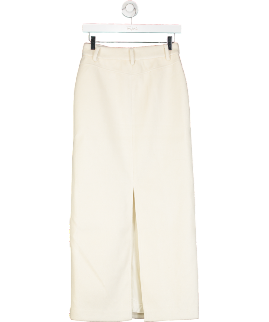 4th & Reckless Cream Shelly Column Maxi Skirt UK 6
